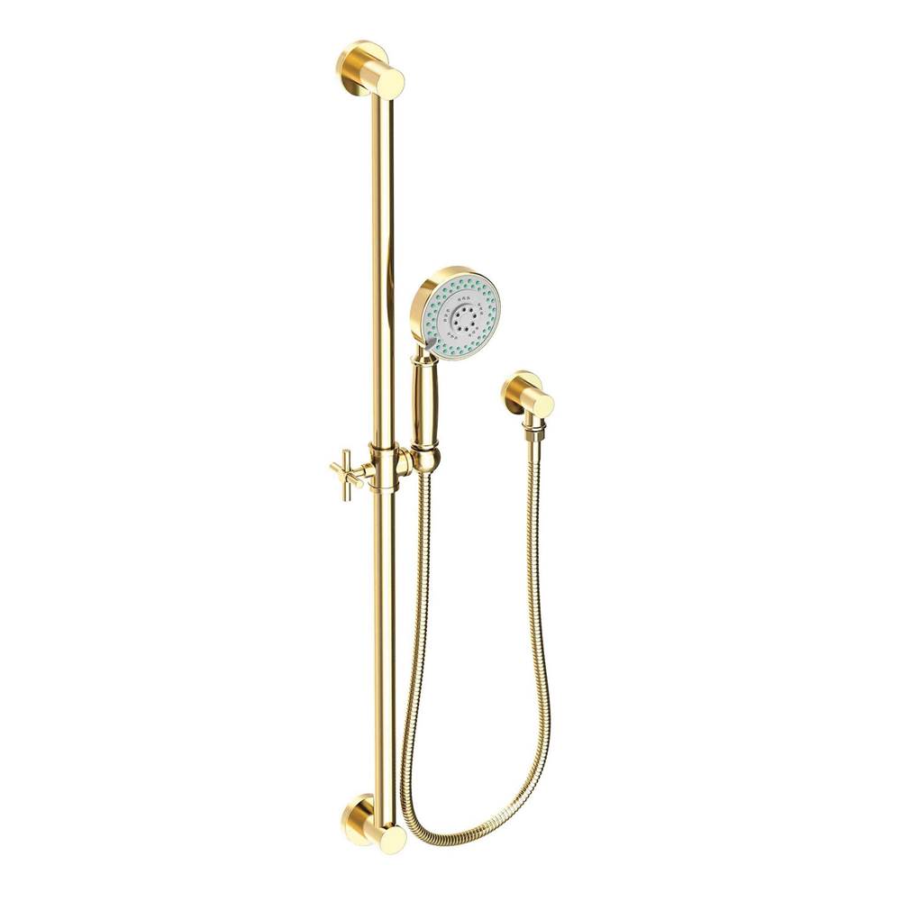 Newport Brass - Slide Bar with Multifunction Hand Shower Set - Forever Brass Pvd