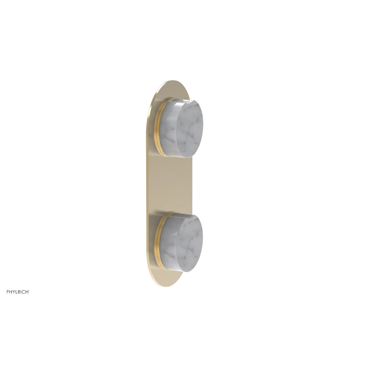 CIRC - Thermostatic Valve with  Volume Control or Diverter -  White Marble Handle