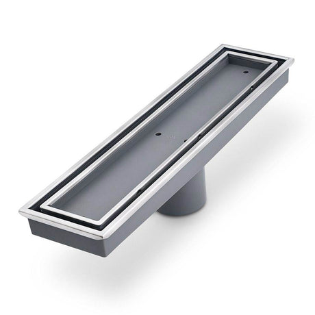 QM Drain - Lagos Series. Veil Line. Linear Drain 12'' . Polished - Polished