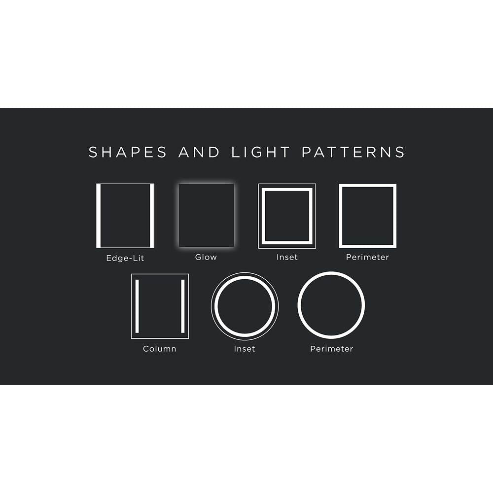 Robern - Vitality Lighted Mirror, 24'' x 40'' x 1-3/4'', Rectangle, Glow Light Pattern, 3000K Temperature (Warm Light), Dimmable, Defogger