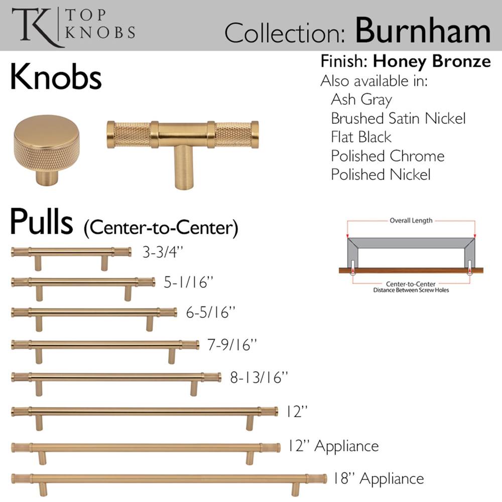 Top Knobs - Burnham Round Knob 1 1/4 Inch Honey Bronze - Honey Bronze