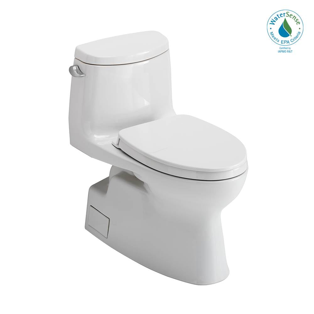 TOTO - TOTO Carlyle II One-Piece Elongated 1.28 GPF Universal Height Toilet with CEFIONTECT and SS124 SoftClose Seat, WASHLET+ Ready, Cotton White - Cotton White