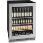 U Line - Beverage Center 24'' Revers Hinge SS Frame 115v - Framed