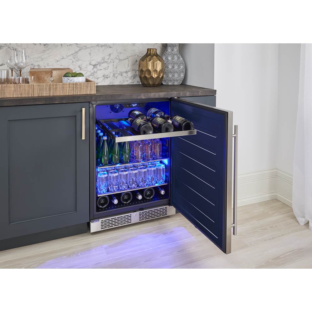Zephyr - Presrv ADA Beverage Cooler, 24in Compact, SS, Reversible Door  and  Lock, 1 Zone - Stainless Steel