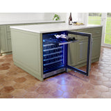 Zephyr - Presrv wine cooler, 24'' compact, Stainless Steel and glass, reversible, 1 zone