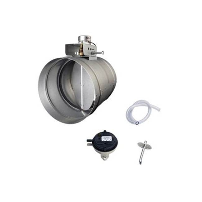 Zephyr - 10'' round universal make-up air damper kit, up to 1,300 CFM - Silver