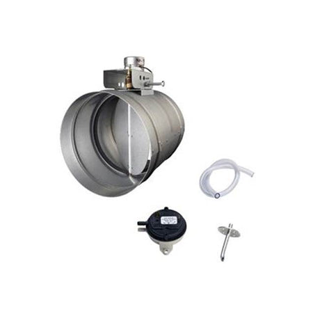 Zephyr - 10'' round universal make-up air damper kit, up to 1,300 CFM - Silver