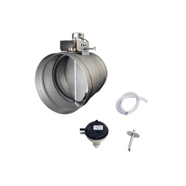 Zephyr - 10'' round universal make-up air damper kit, up to 1,300 CFM - Silver