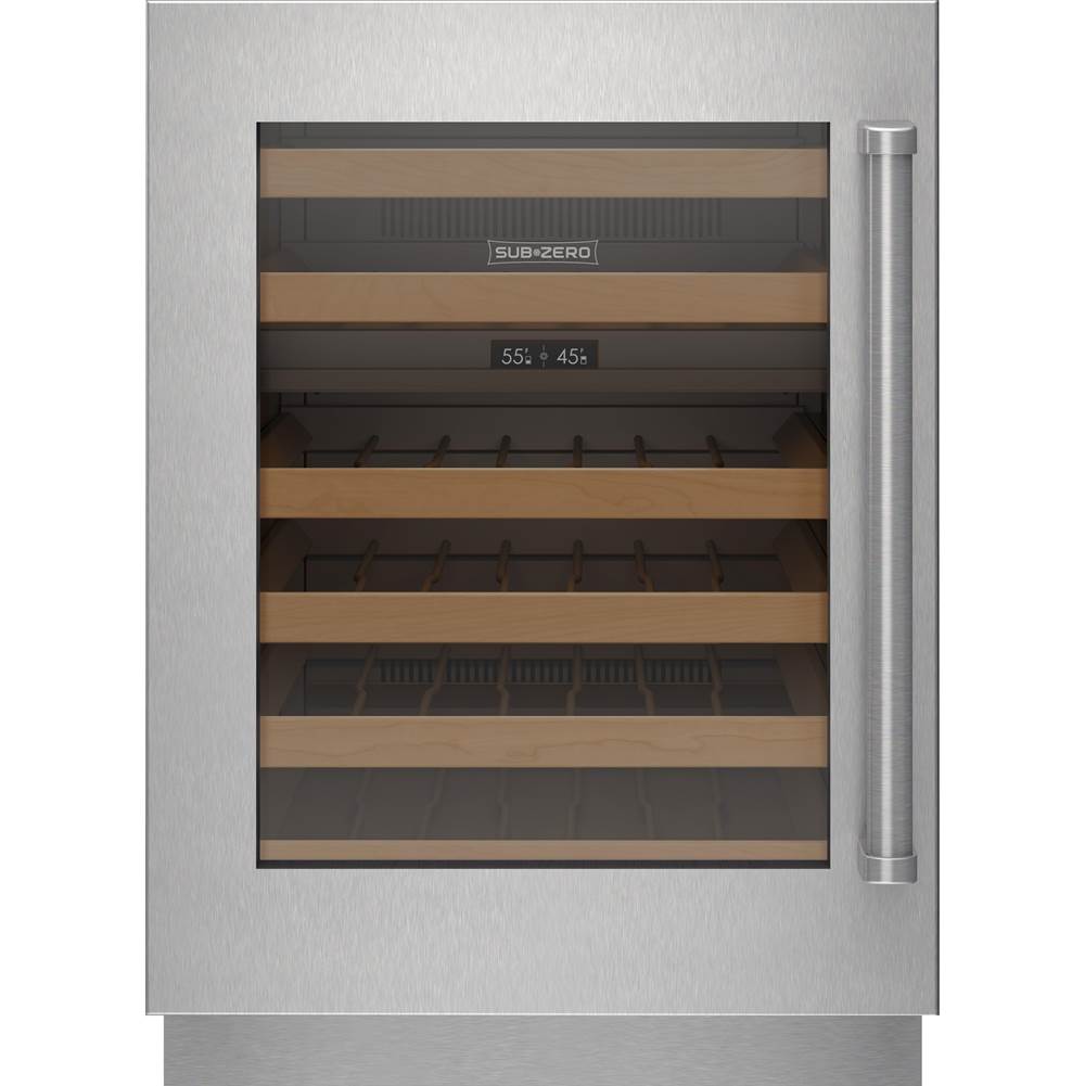 SubZero Designer Series Undercounter Stainless Steel Glass Door Panel With Pro Handle - Left Hinge