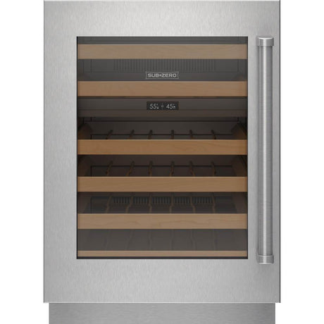 SubZero Designer Series Undercounter Stainless Steel Glass Door Panel With Pro Handle - Left Hinge