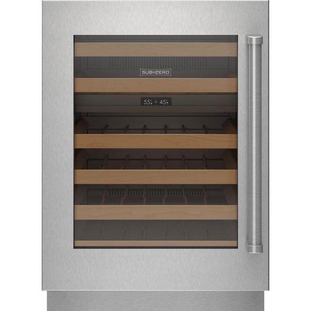 SubZero Designer Series Undercounter Stainless Steel Glass Door Panel With Pro Handle - Left Hinge
