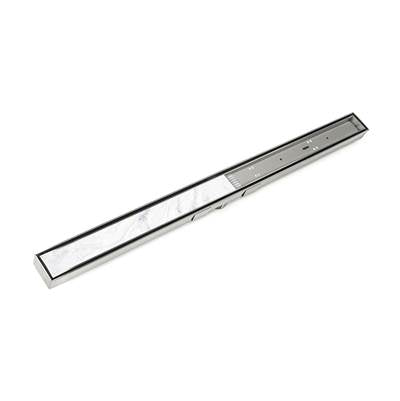 40" S-Stainless Steel Series Complete Kit with Tile Insert Frame in Satin Stainless